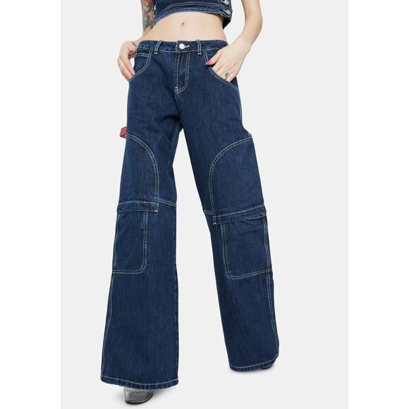 Jaded London Colossus Fit W28  Actual 32 x 32 Wide Leg Baggy Skater Y2K Grunge - Picture 1 of 16